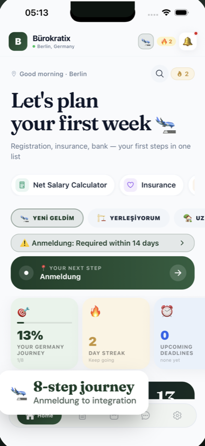 First-week plan